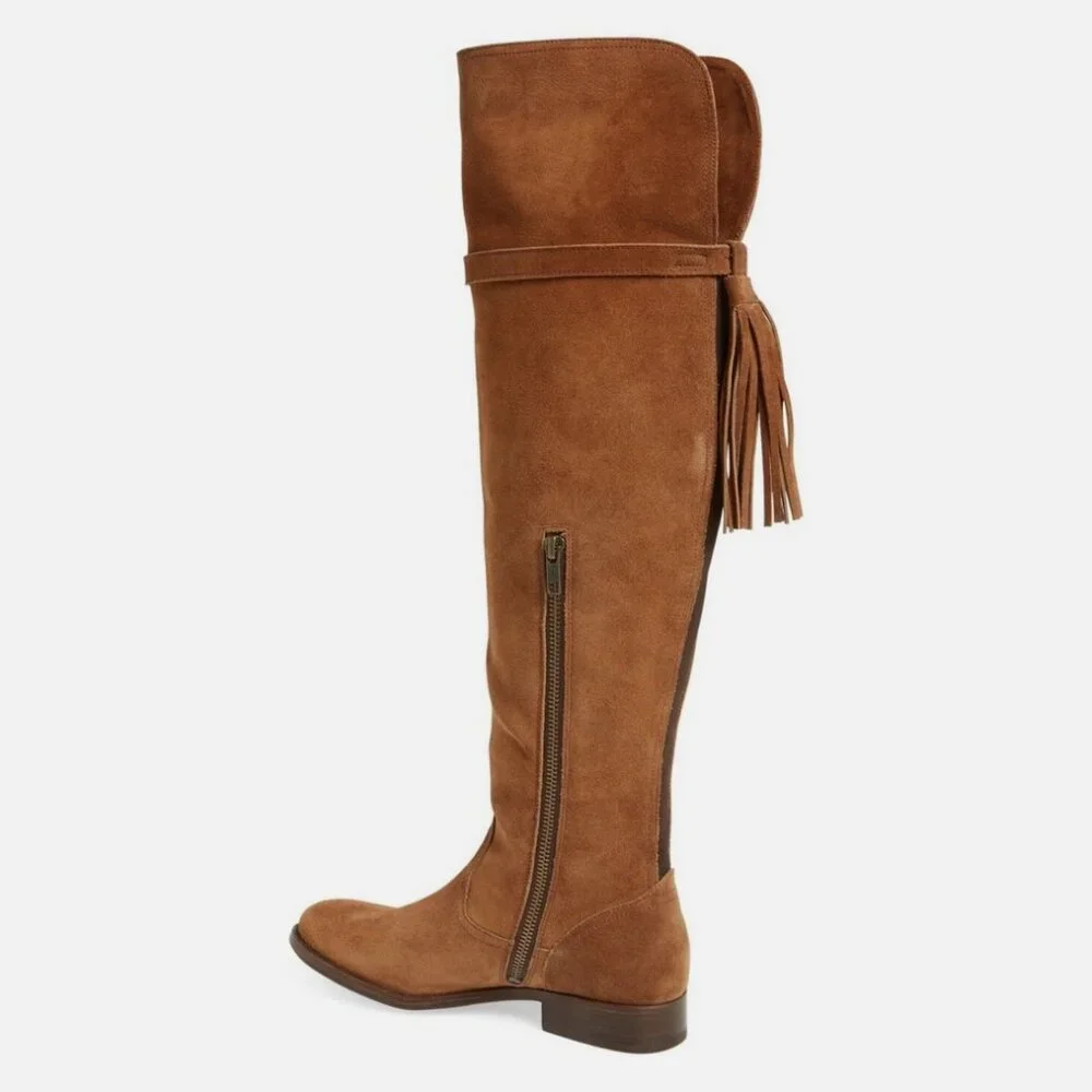 Frye Molly Tassel Over The Knee Suede Boots